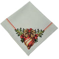 Charlo's Cloth Napkins Set of 4 Christmas Wreath 16" by 16" - Red