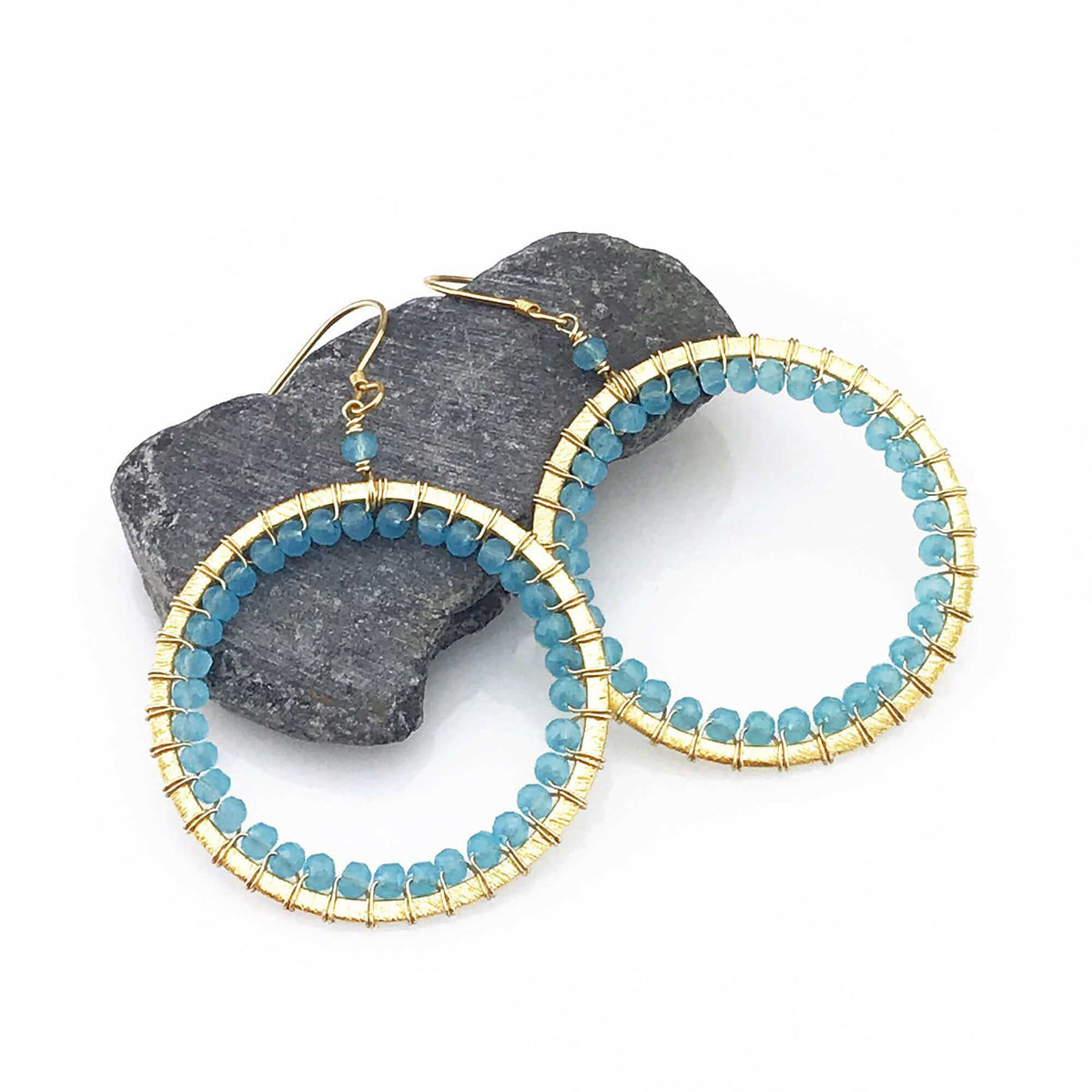 Black Spinel Halo Earrings