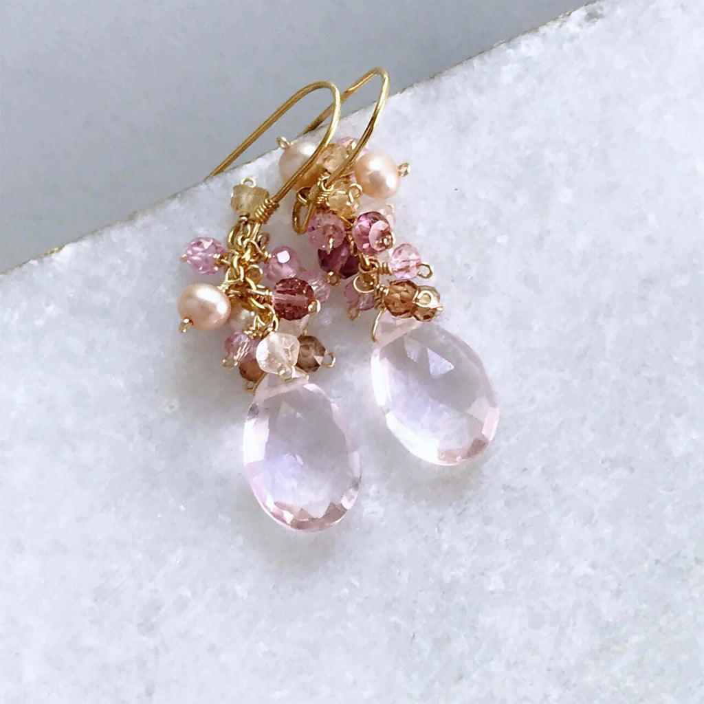 Peridot Quartz Bala Earrings