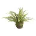 Artificial fern plant in moss and twig basket - 27"