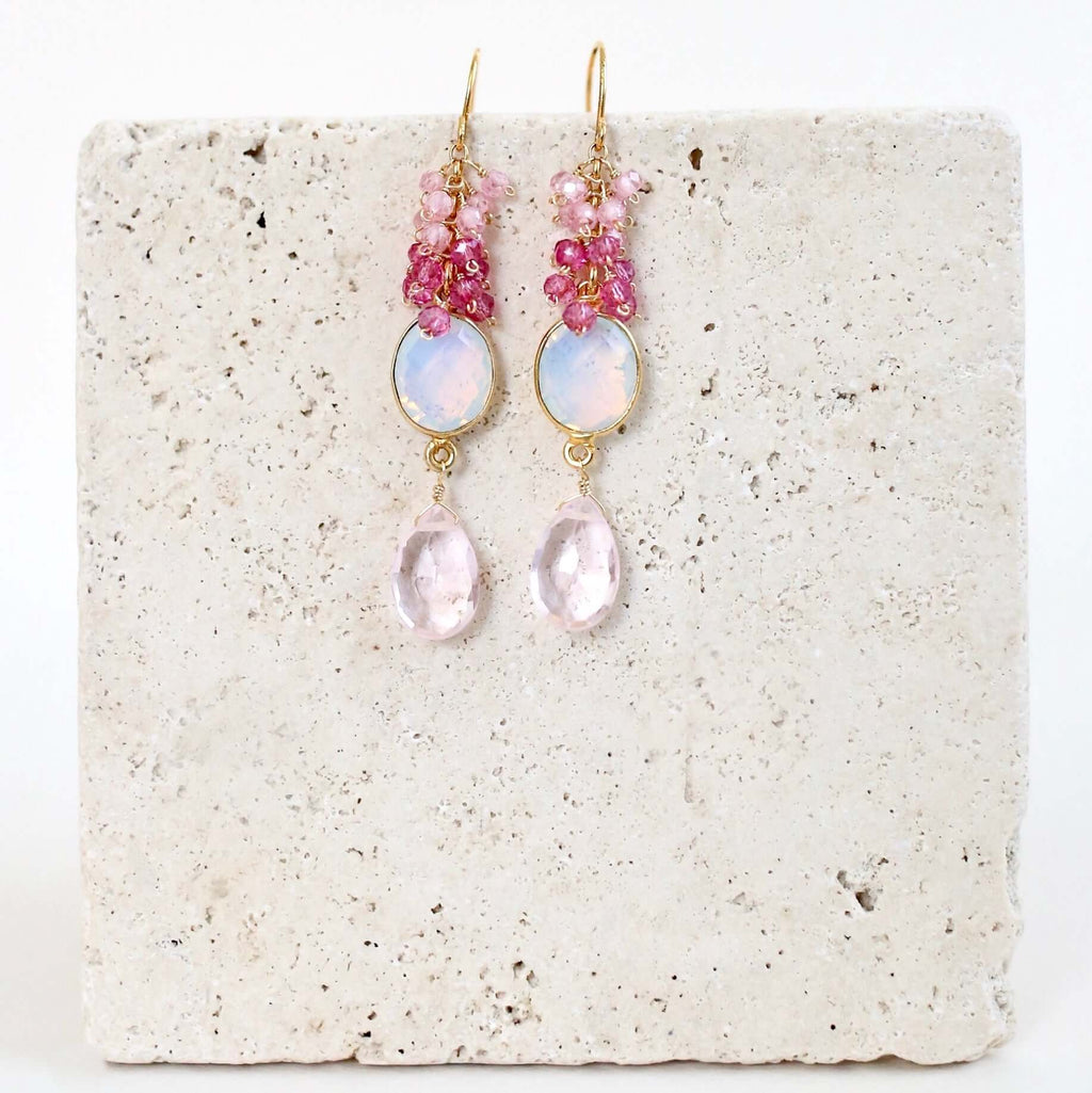Bezel Cluster Earrings